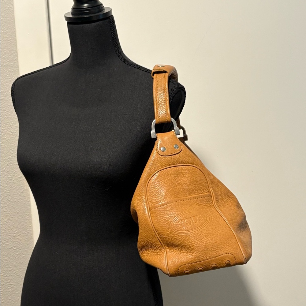 Tod's Tan Leather Crescent Shoulder Bag